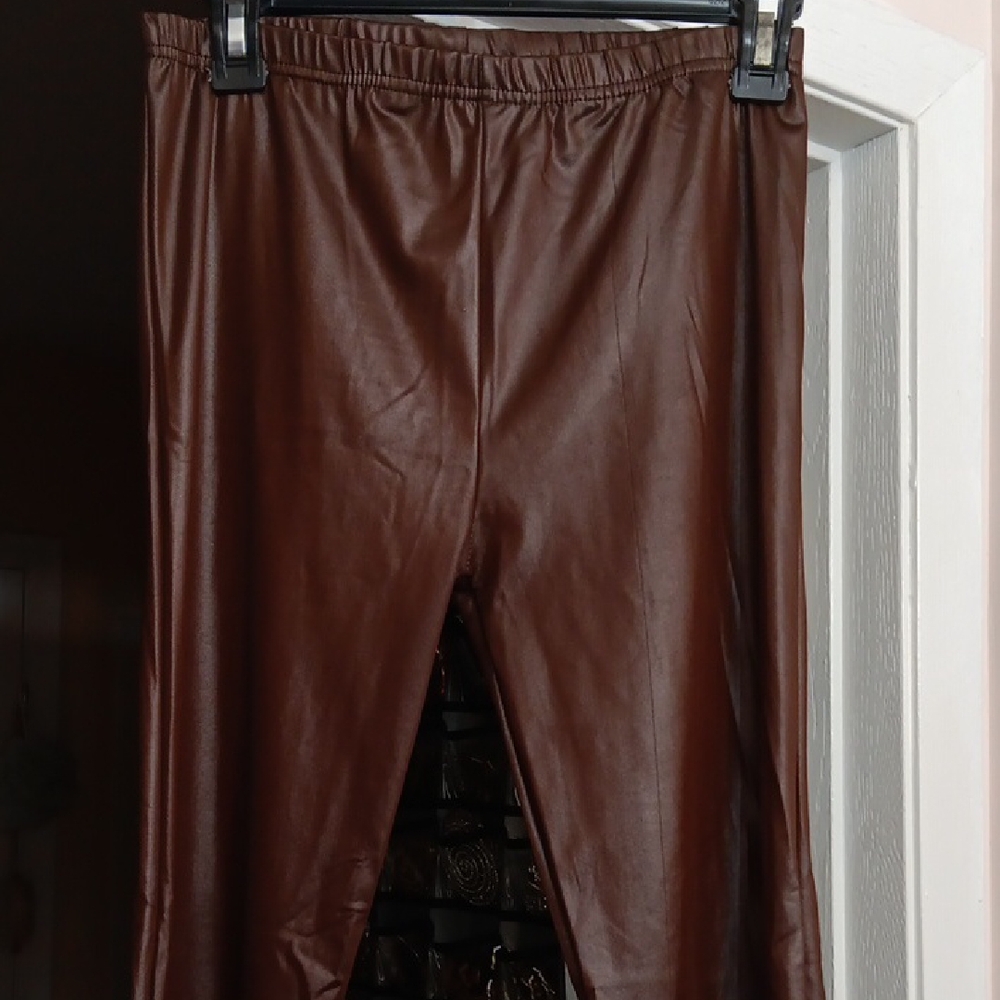 Brown Latex Leggings
